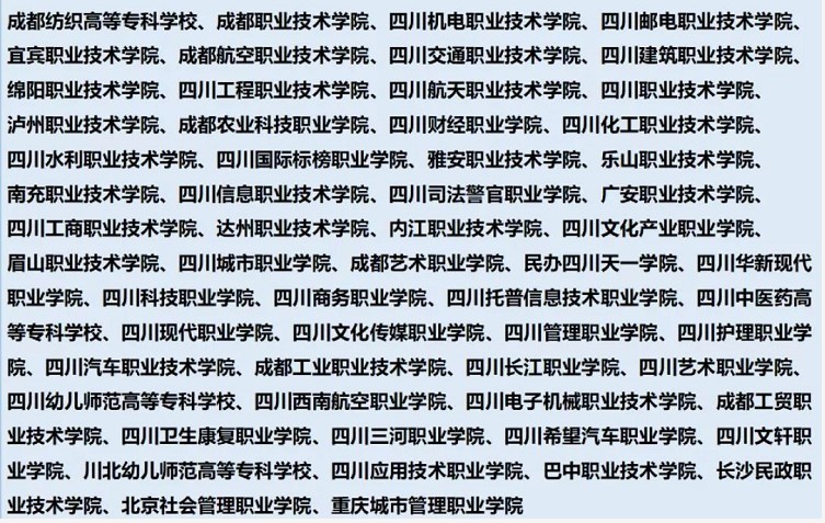 2018年、2019年在川进行高职单招的院校名单 2018年、2019年在川进行高职单招的院校名单