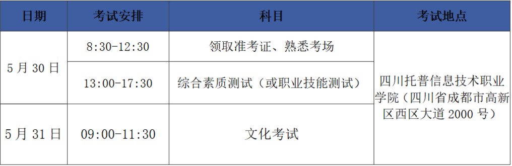 托普学院单招考试时间 托普学院单招考试时间