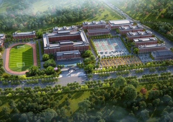 金堂润泽高级中学鸟瞰环境