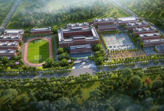 金堂润泽高级中学鸟瞰全景